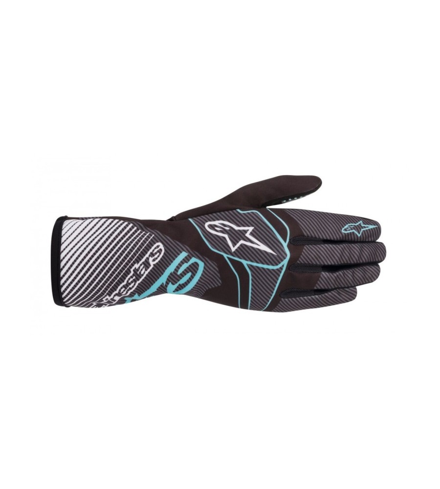 KART TECH-1 K RACE S NIÑO GUANTES NEGRO-TURQUESA T.L