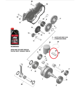 KART PISTON PIN 15X10/12,5X45,6